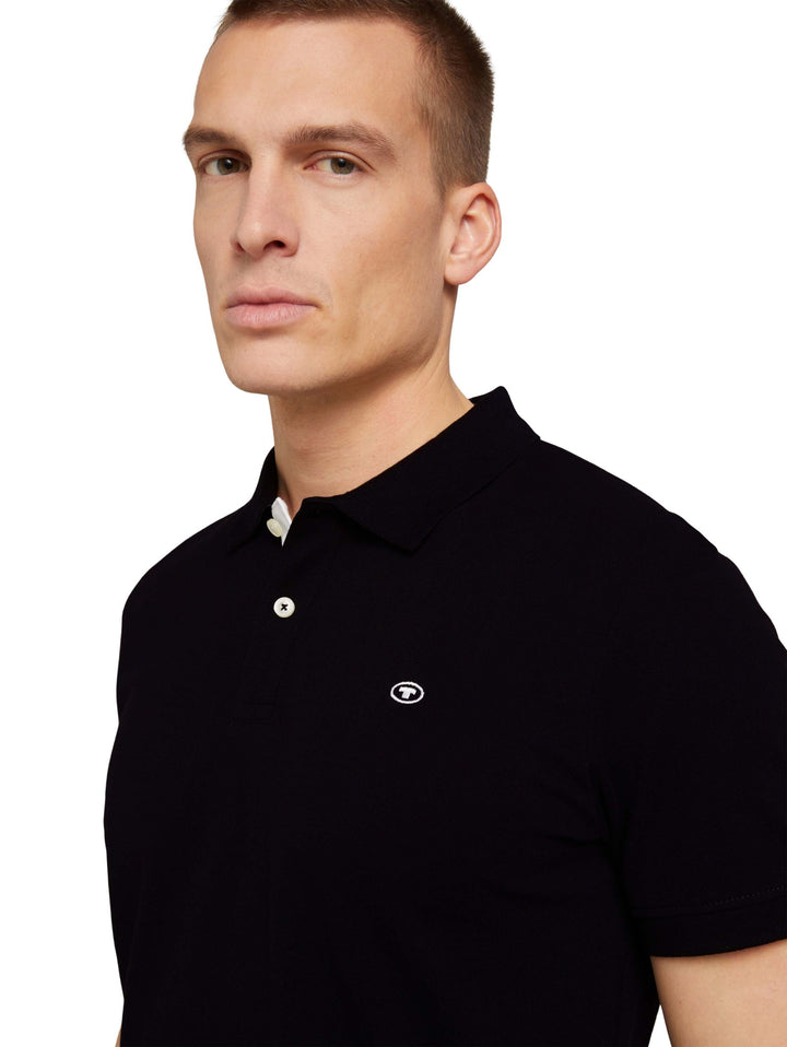 basic polo with contrast, Black 29999 Bild 5