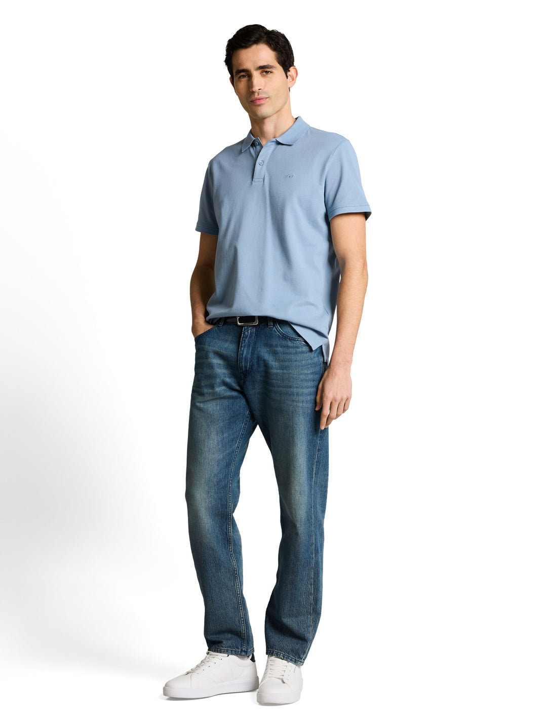 basic polo with contrast, mountain spring blue 39441 Bild 3