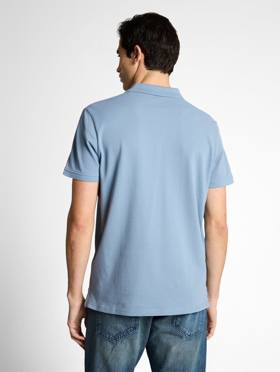 basic polo with contrast, mountain spring blue 39441 Bild 4