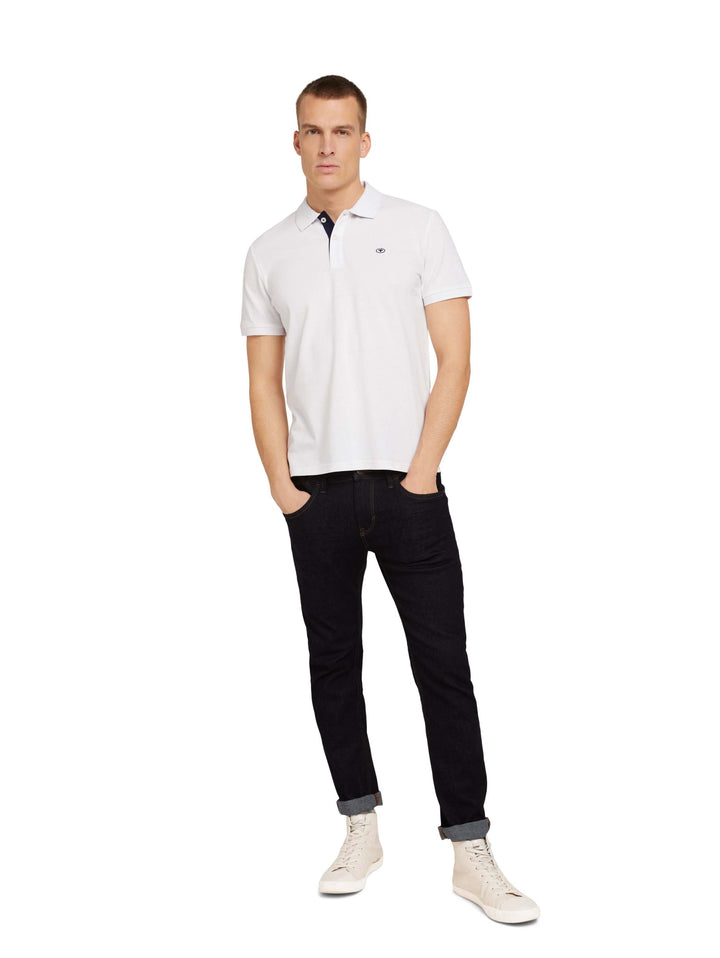 basic polo with contrast, White 20000 Bild 3