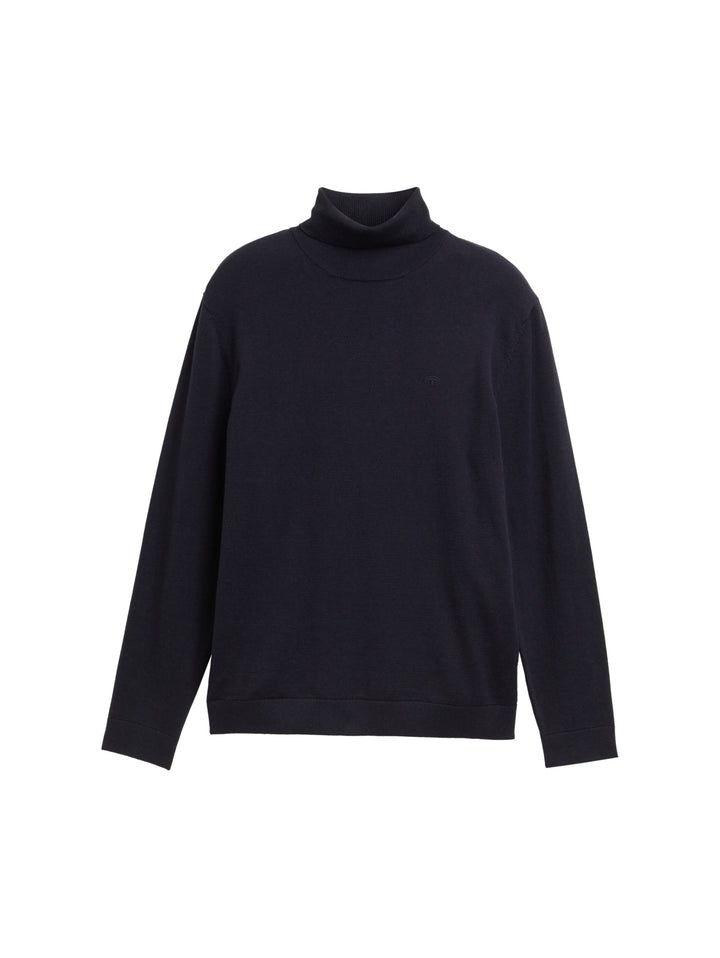 basic turtleneck knit, Knitted Navy Melange 13160 Bild 1