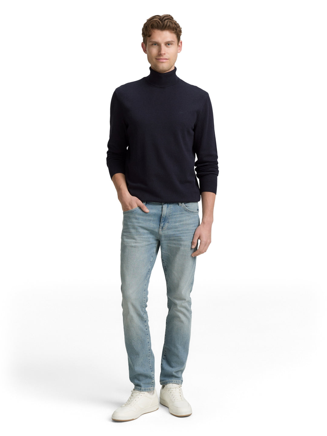 basic turtleneck knit, Knitted Navy Melange 13160 Bild 3