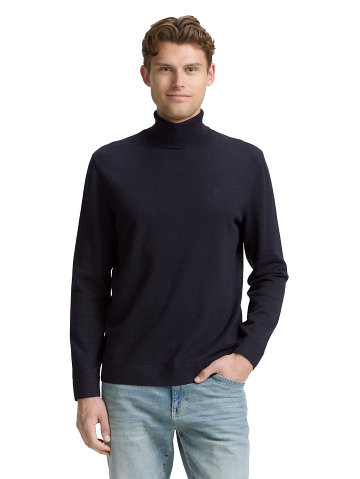 basic turtleneck knit, Knitted Navy Melange 13160 Bild 5