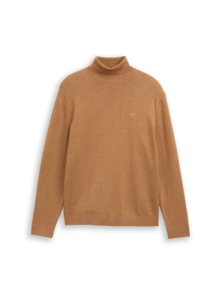 basic turtleneck knit, mid brown melange 39098 Bild 1