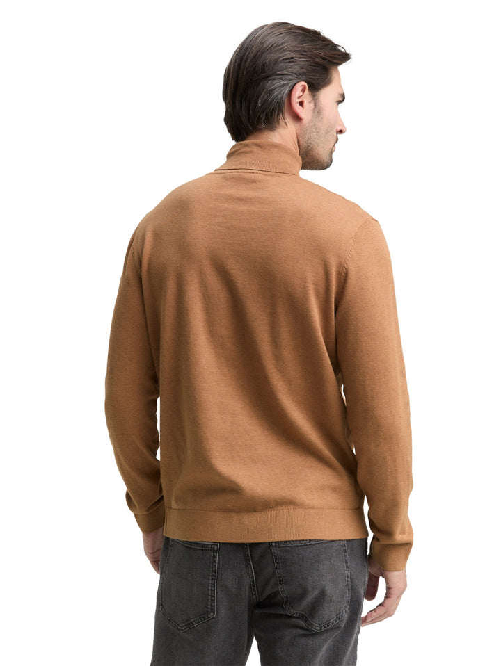 basic turtleneck knit, mid brown melange 39098 Bild 4