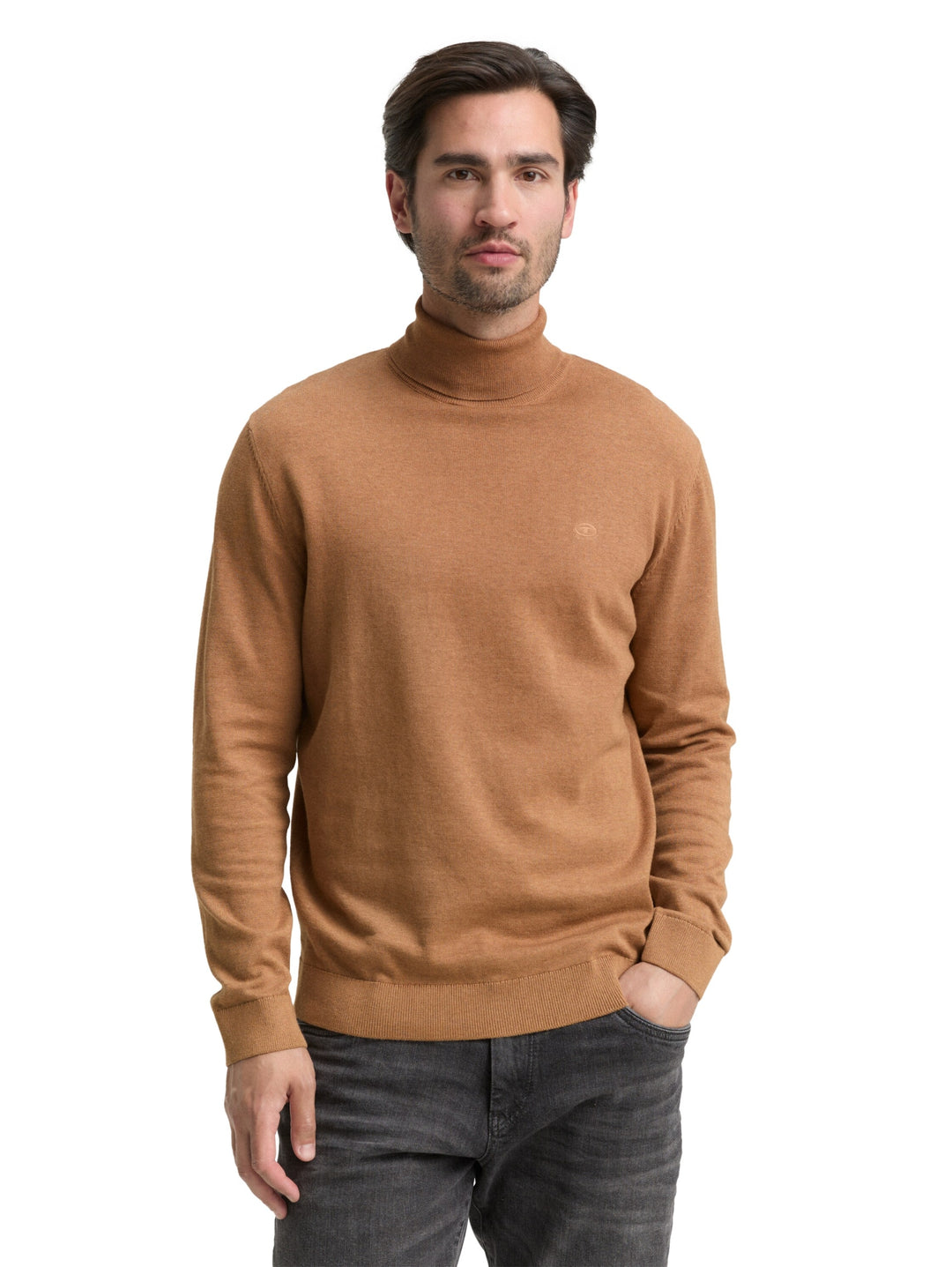 basic turtleneck knit, mid brown melange 39098 Bild 6