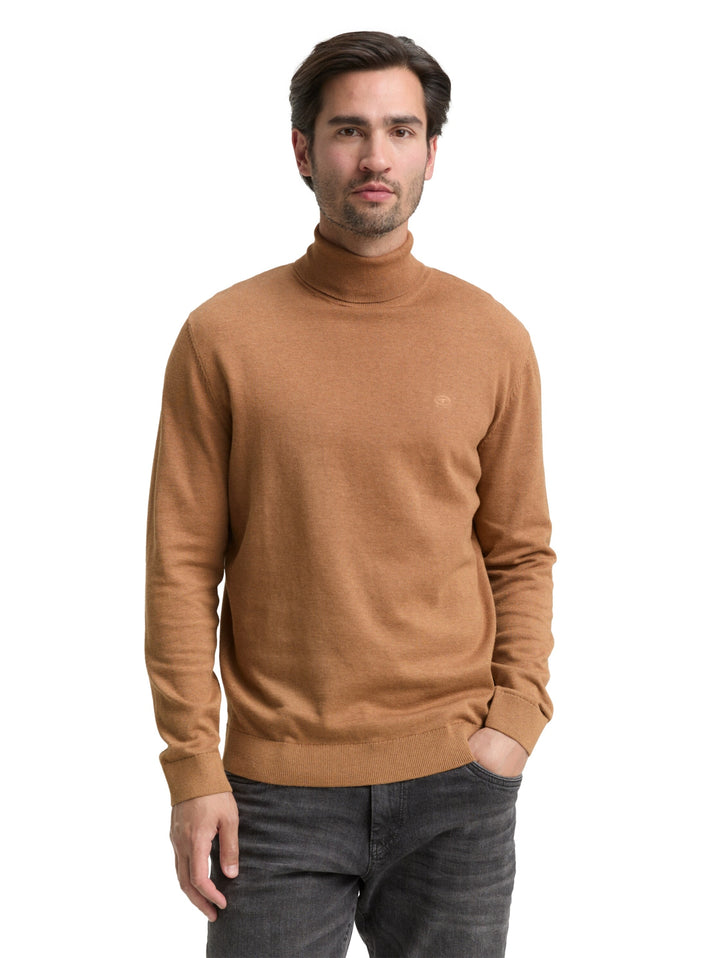 basic turtleneck knit, mid brown melange 39098 Bild 6