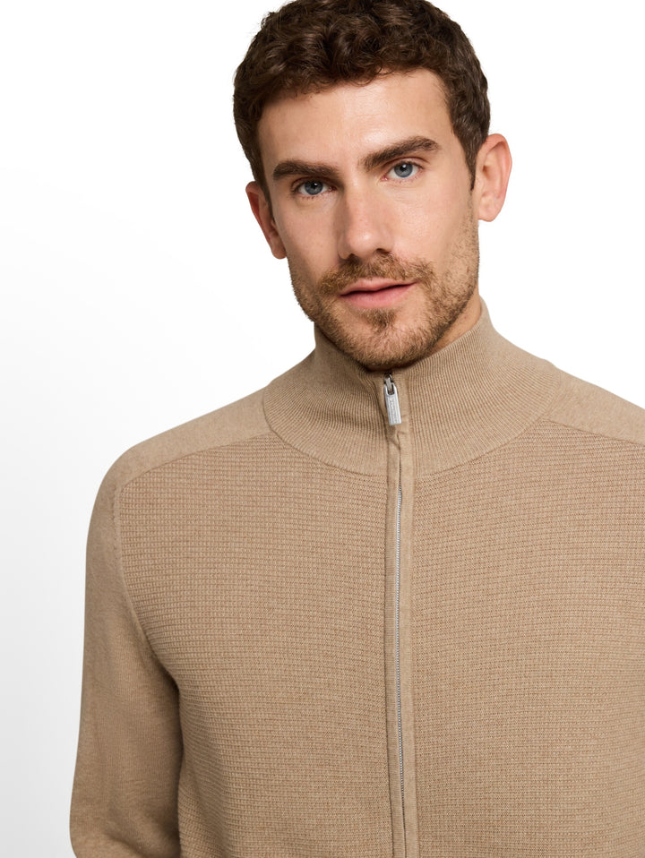 basic zip jacket knit, hazel brown melange 31089 Bild 6