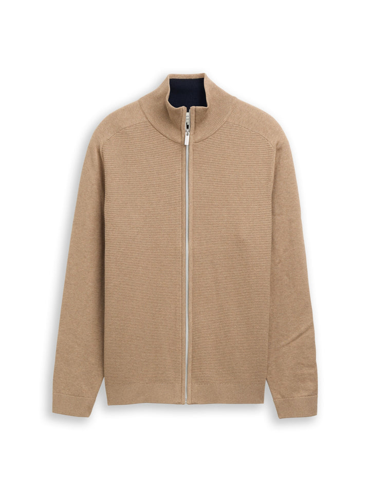 basic zip jacket knit, hazel brown melange 31089 Bild 7