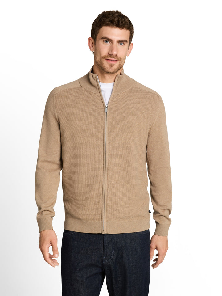 basic zip jacket knit, hazel brown melange 31089 Bild 9
