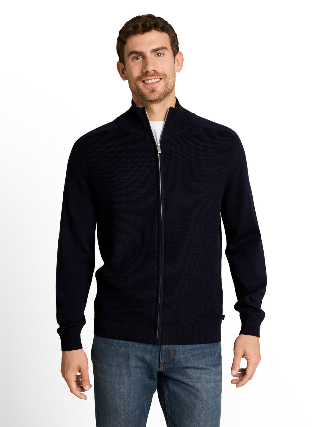 basic zip jacket knit, sky captain blue 10668 Bild 6