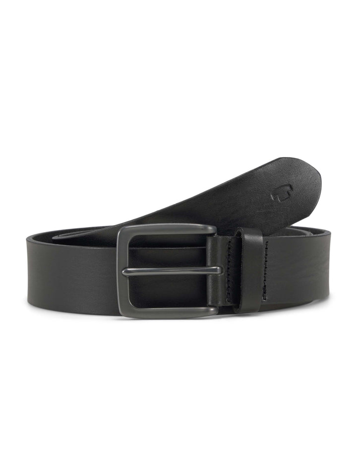 TTSCOTT Herren Ledergürtel mit rech, black uni 9000 Bild 1