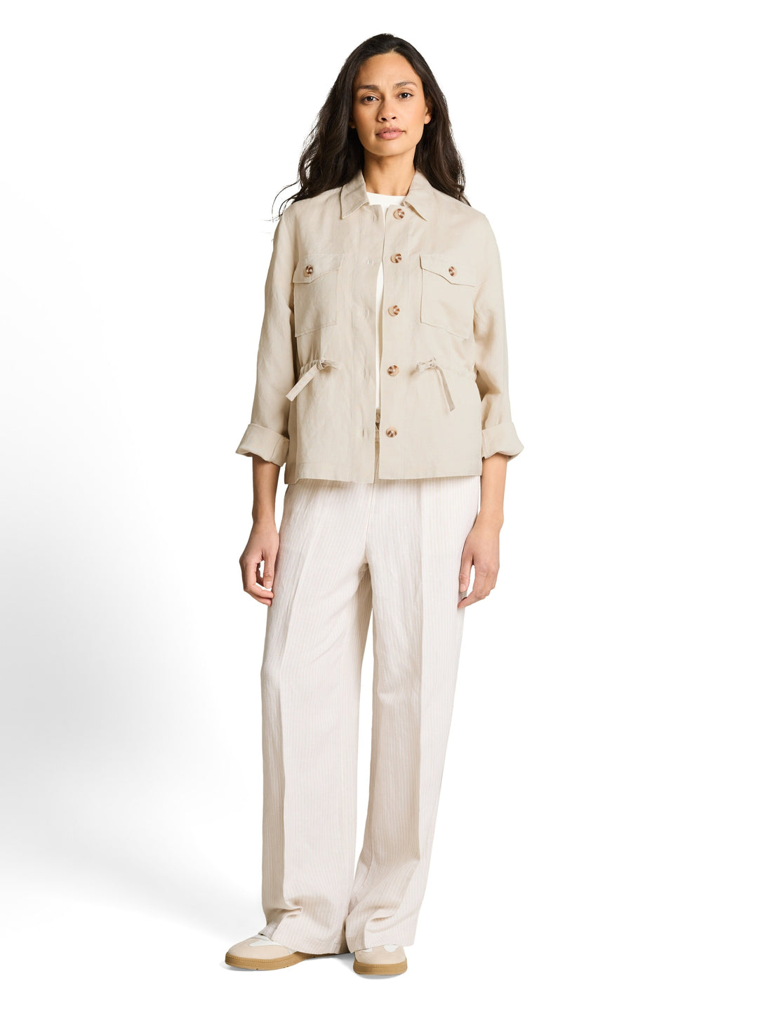 blazer jacket with linen, sand stone beige 29517 Bild 3