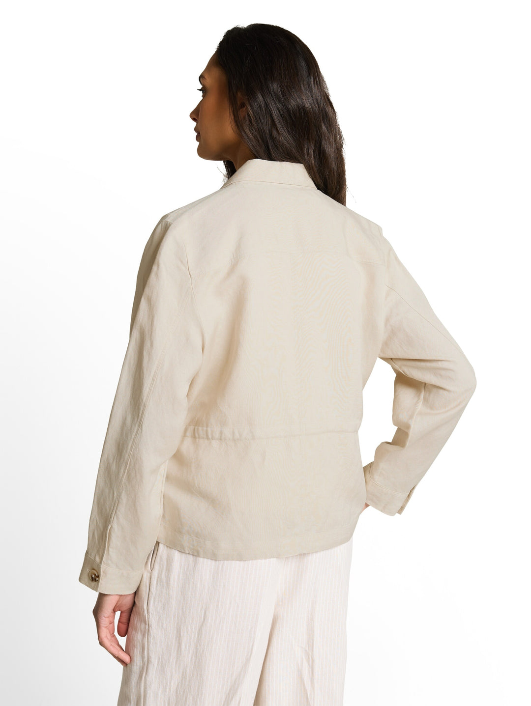 blazer jacket with linen, sand stone beige 29517 Bild 4