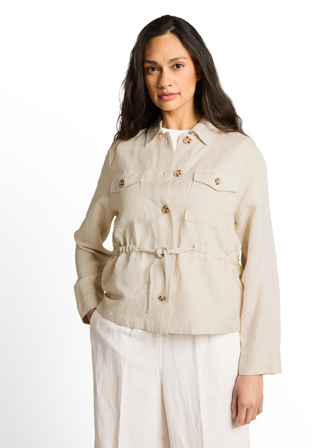 blazer jacket with linen, sand stone beige 29517 Bild 6