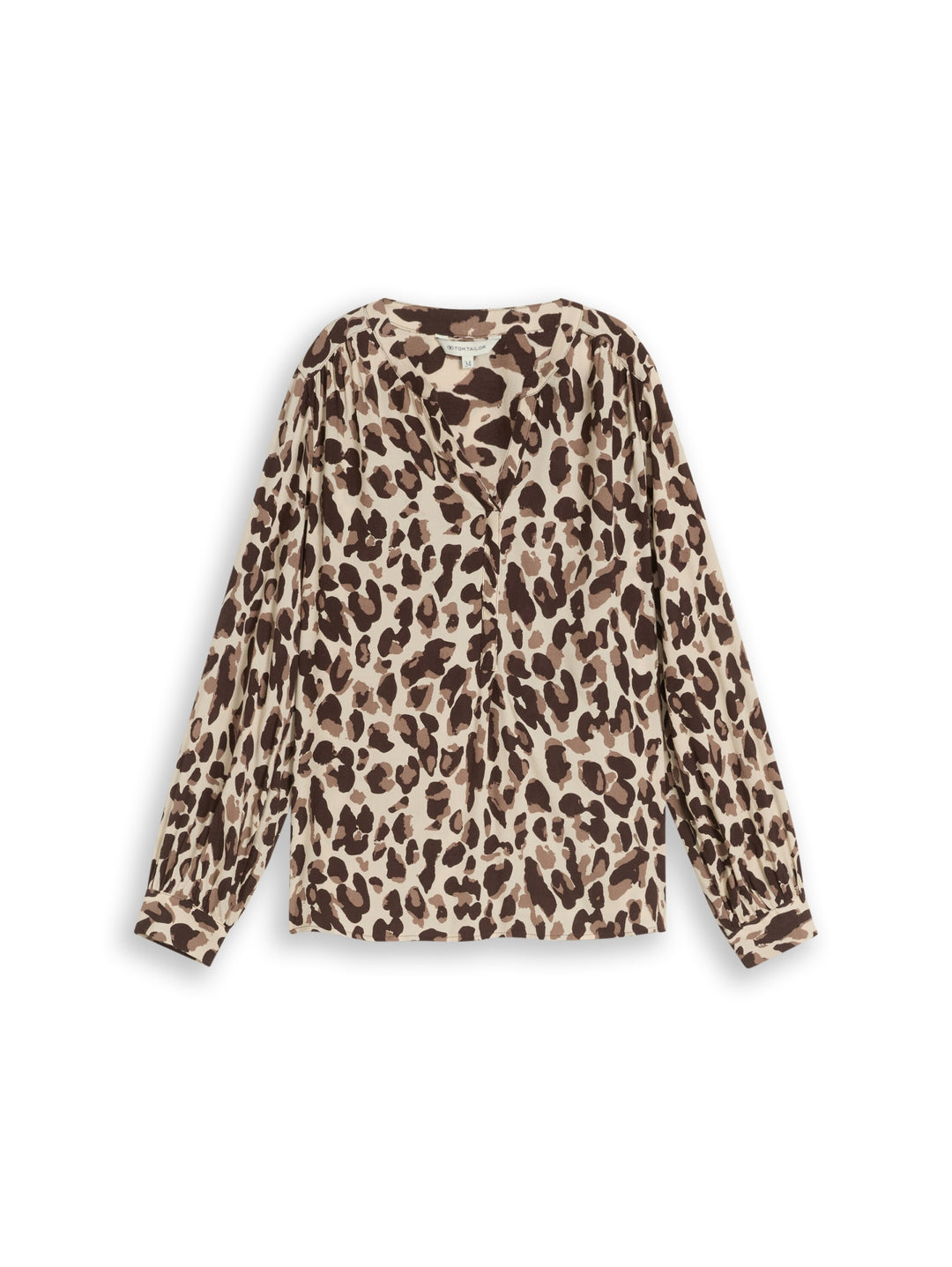 blouse easy longsleeves shape, brown beige leo print 40747 Bild 1