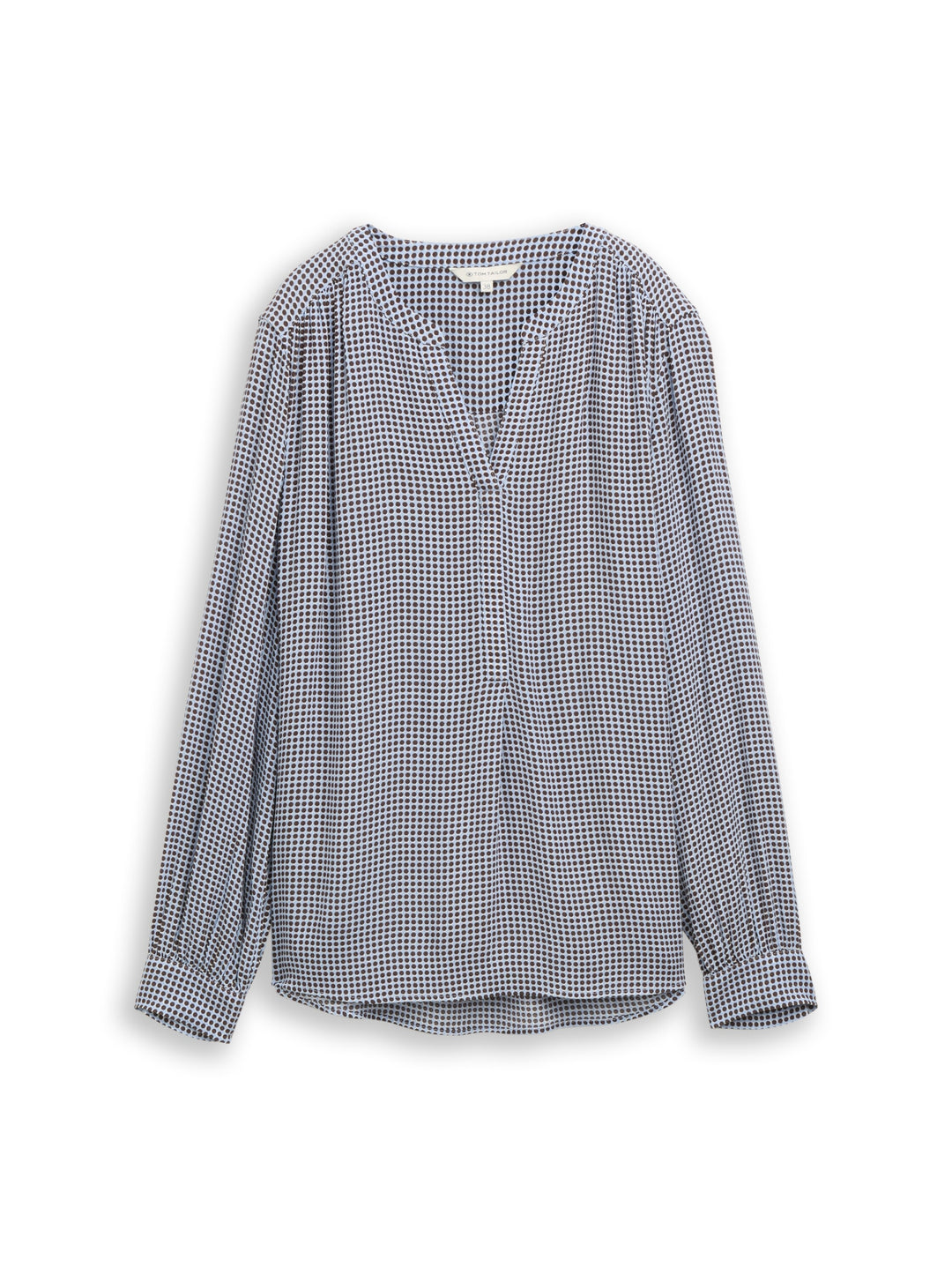 blouse easy longsleeves shape, small blue brown dot print 40770 Bild 1