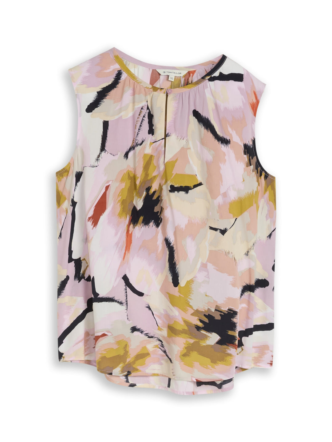 blouse feminine top, big abstract flower print 39736 Bild 1