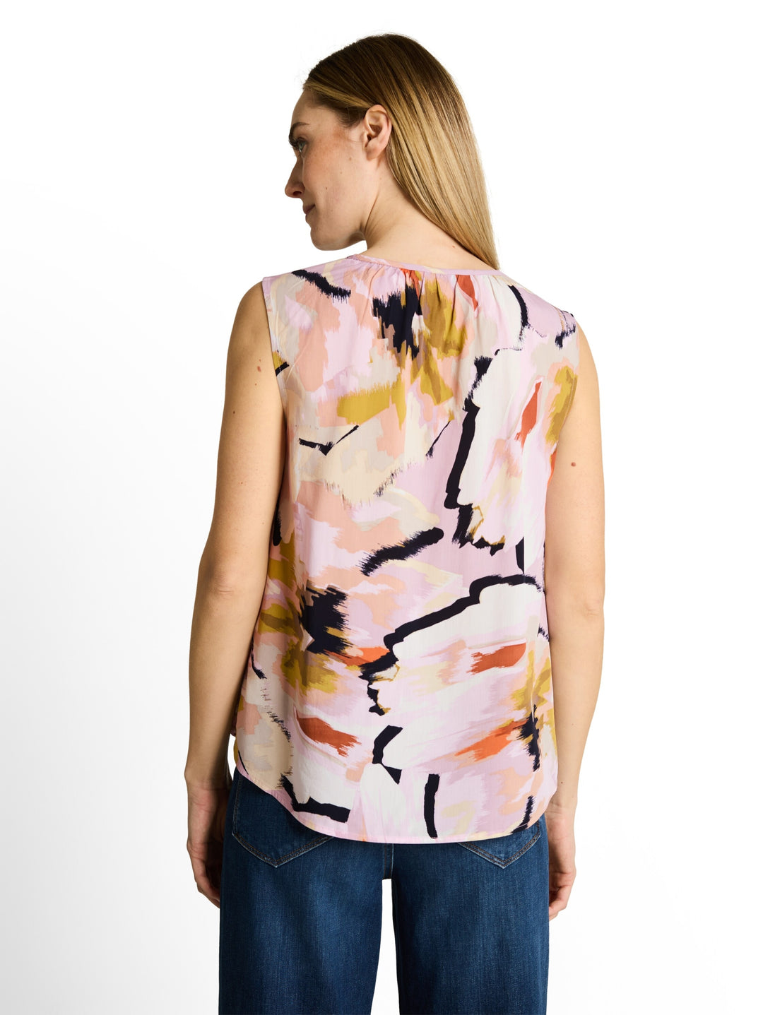 blouse feminine top, big abstract flower print 39736 Bild 4
