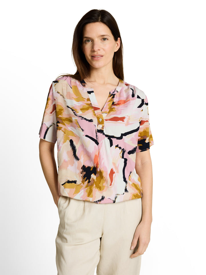 blouse printed shortsleeves, big abstract flower print 39736 Bild 11