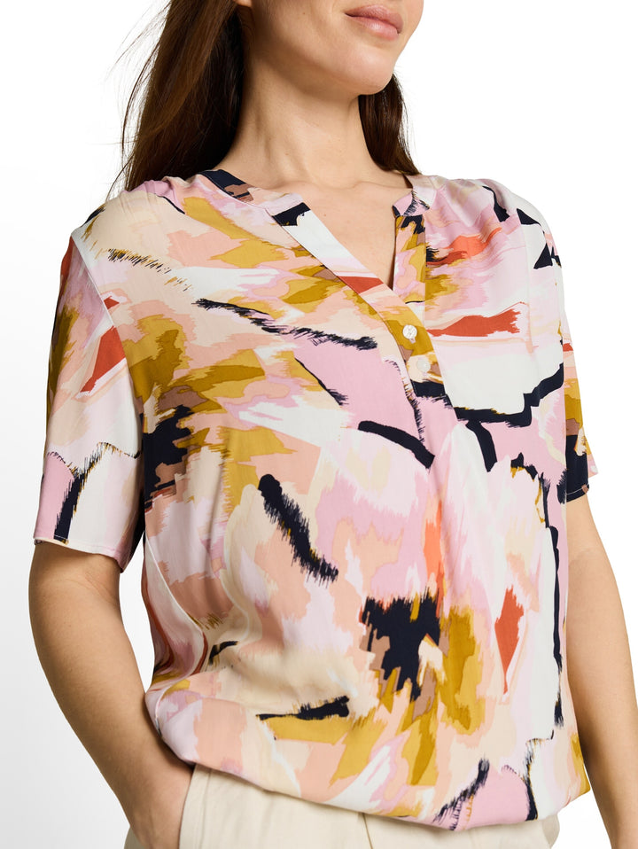 blouse printed shortsleeves, big abstract flower print 39736 Bild 12