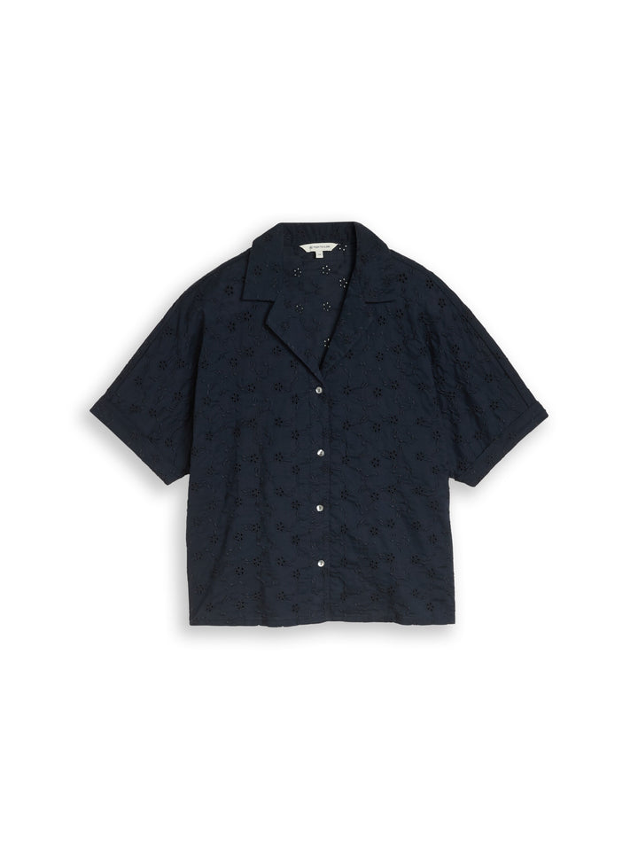 blouse schiffli resort shirt, sky captain blue 10668 Bild 1