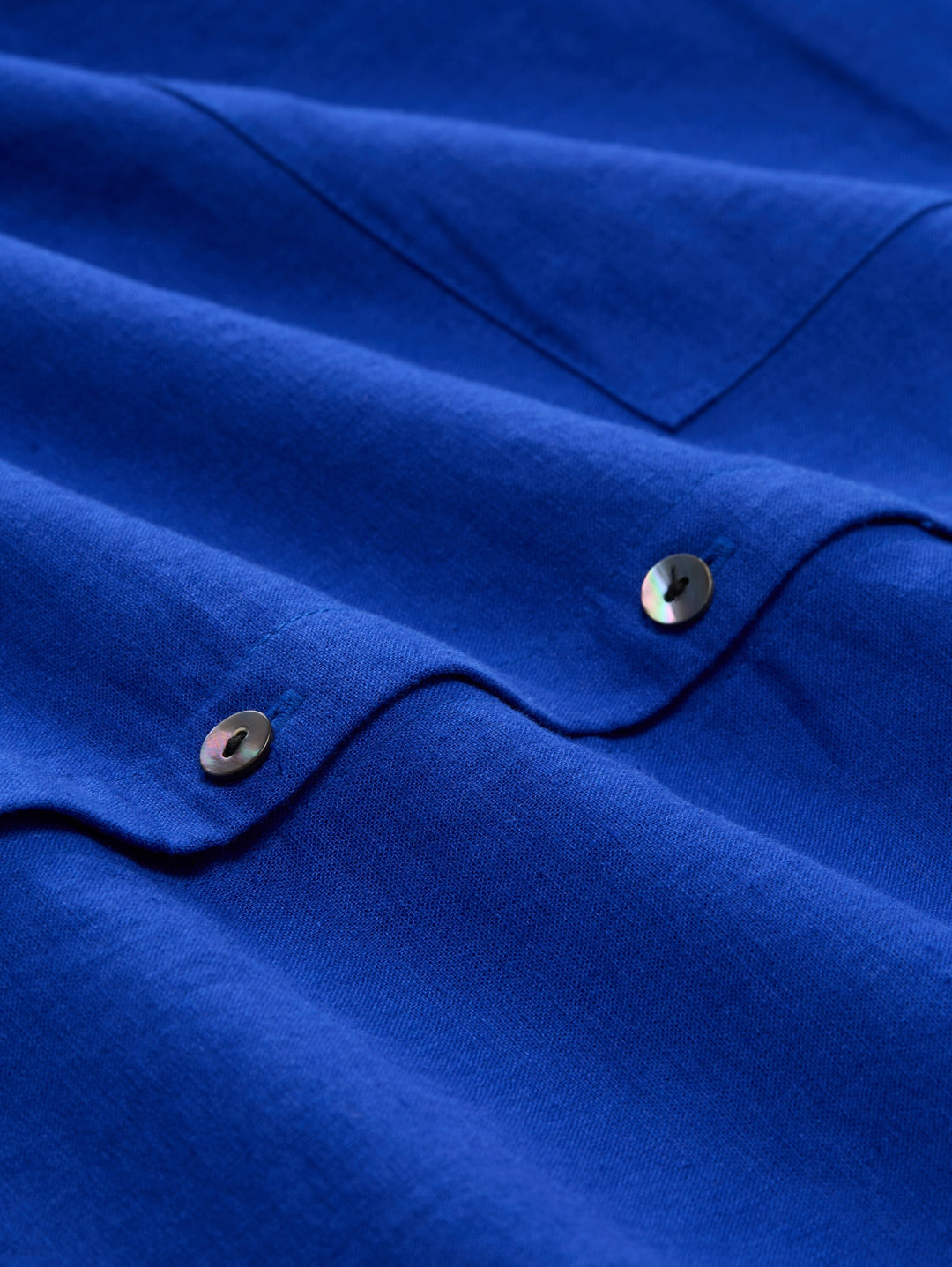 blouse shirt with linen, shiny royal blue 14531 Bild 2
