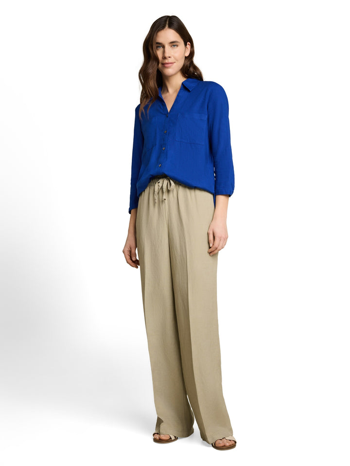 blouse shirt with linen, shiny royal blue 14531 Bild 3