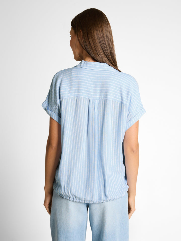 blouse striped shortsleeve, blue white stripe 39659 Bild 3