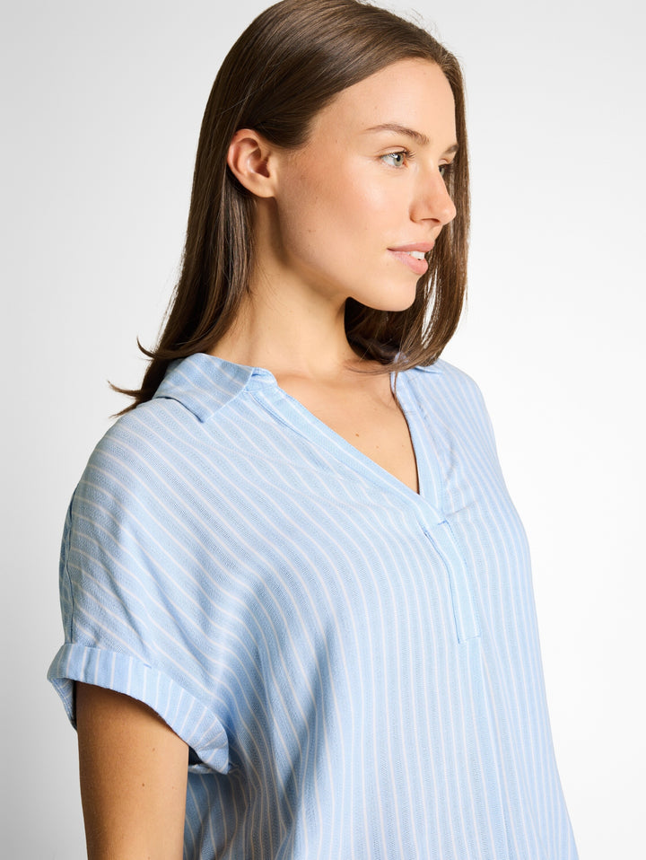 blouse striped shortsleeve, blue white stripe 39659 Bild 5