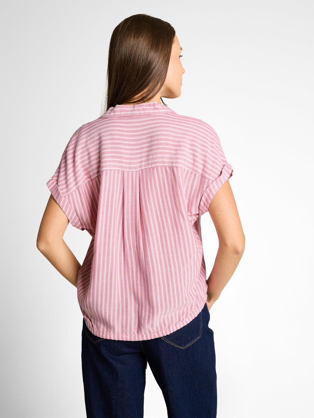 blouse striped shortsleeve, cozy pink white stripe 39663 Bild 3