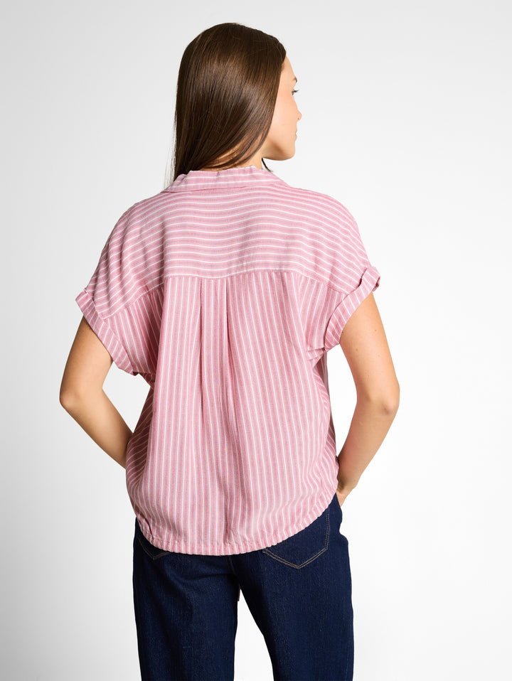 blouse striped shortsleeve, cozy pink white stripe 39663 Bild 3