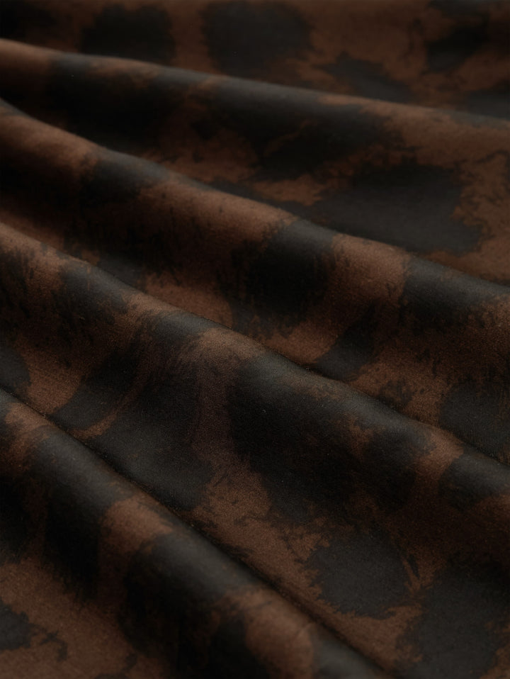 blouse with bow-tie collar, brown black big leo print 39039 Bild 4