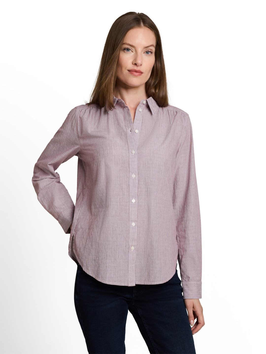 blouse with dobby fabric, preppy plum dobby 41149 Bild 6