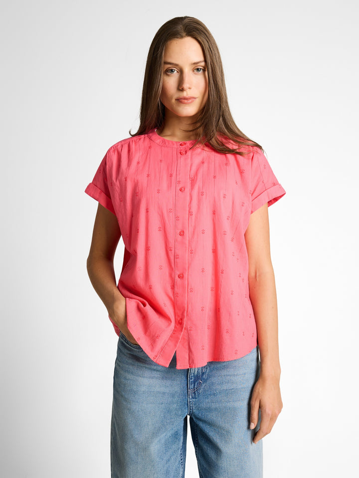 blouse with dobby fabric, soft coral pink 40029 Bild 6