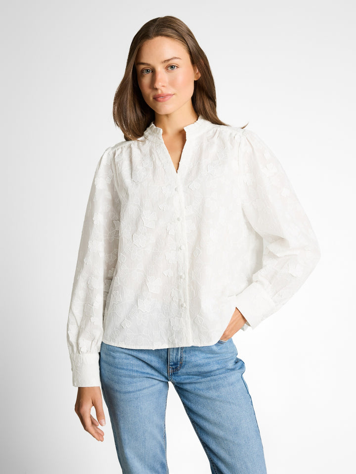 blouse with ginko embroidery, White 20000 Bild 5