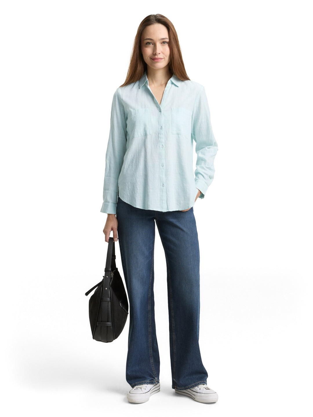 blouse with slub structure, new blue haze 40028 Bild 3