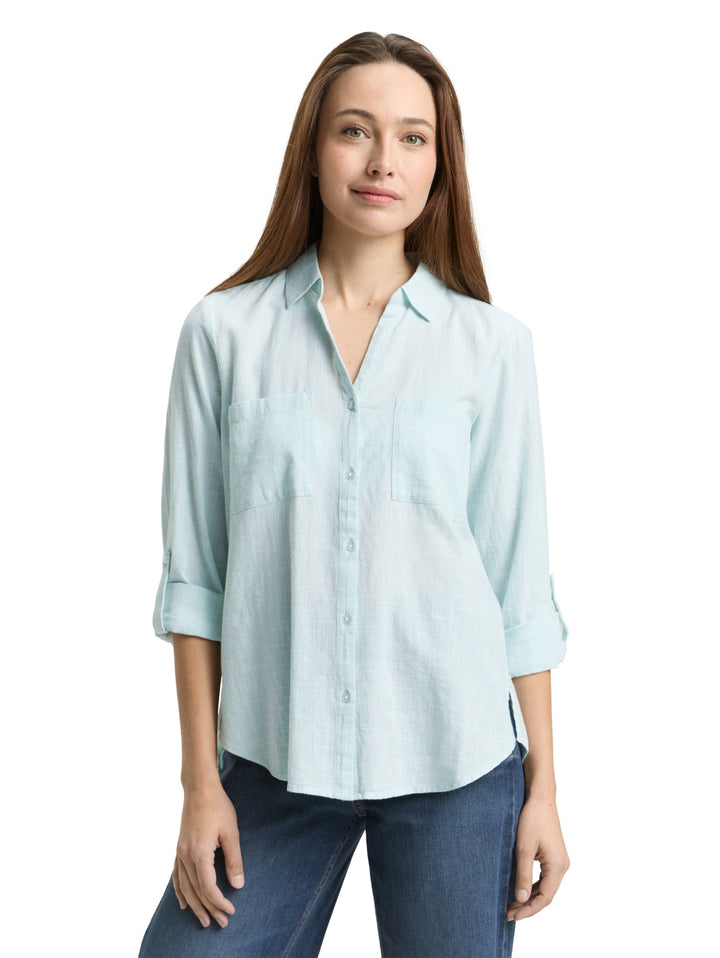 blouse with slub structure, new blue haze 40028 Bild 6