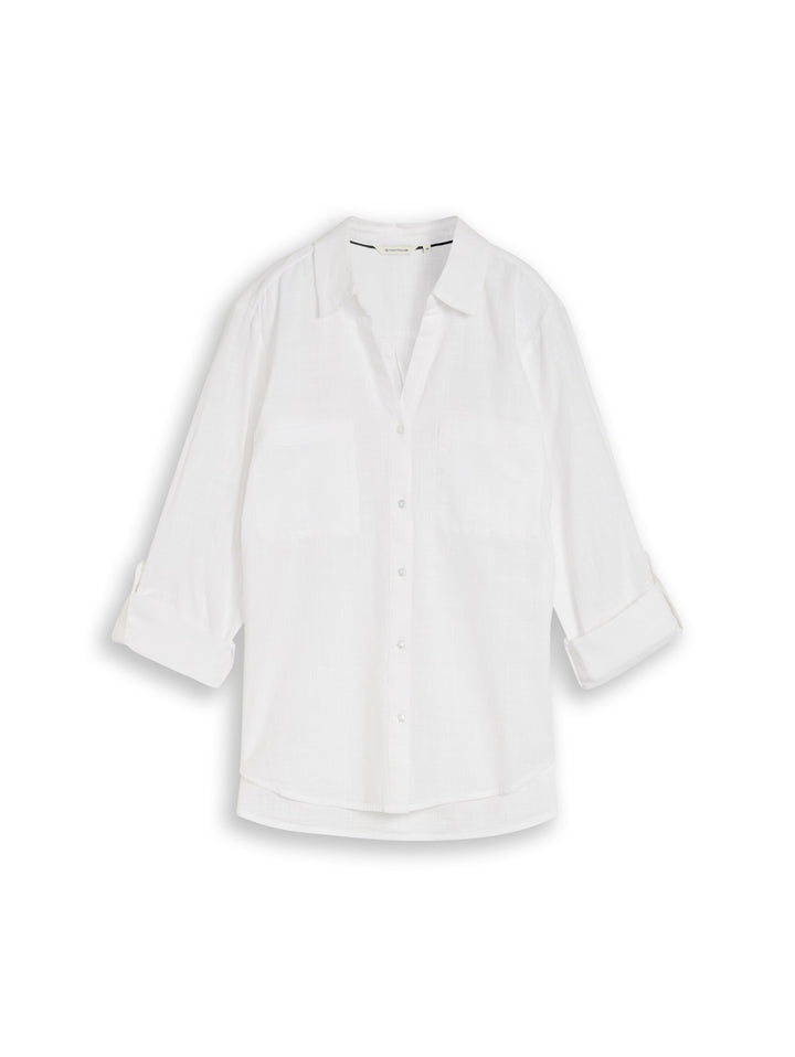 blouse with slub structure, White 20000 Bild 1