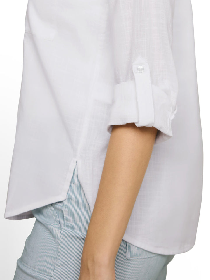 blouse with slub structure, White 20000 Bild 6