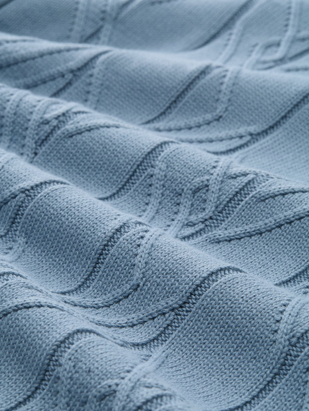 cable knit crew neck pullover, faded denim blue 28800 Bild 2