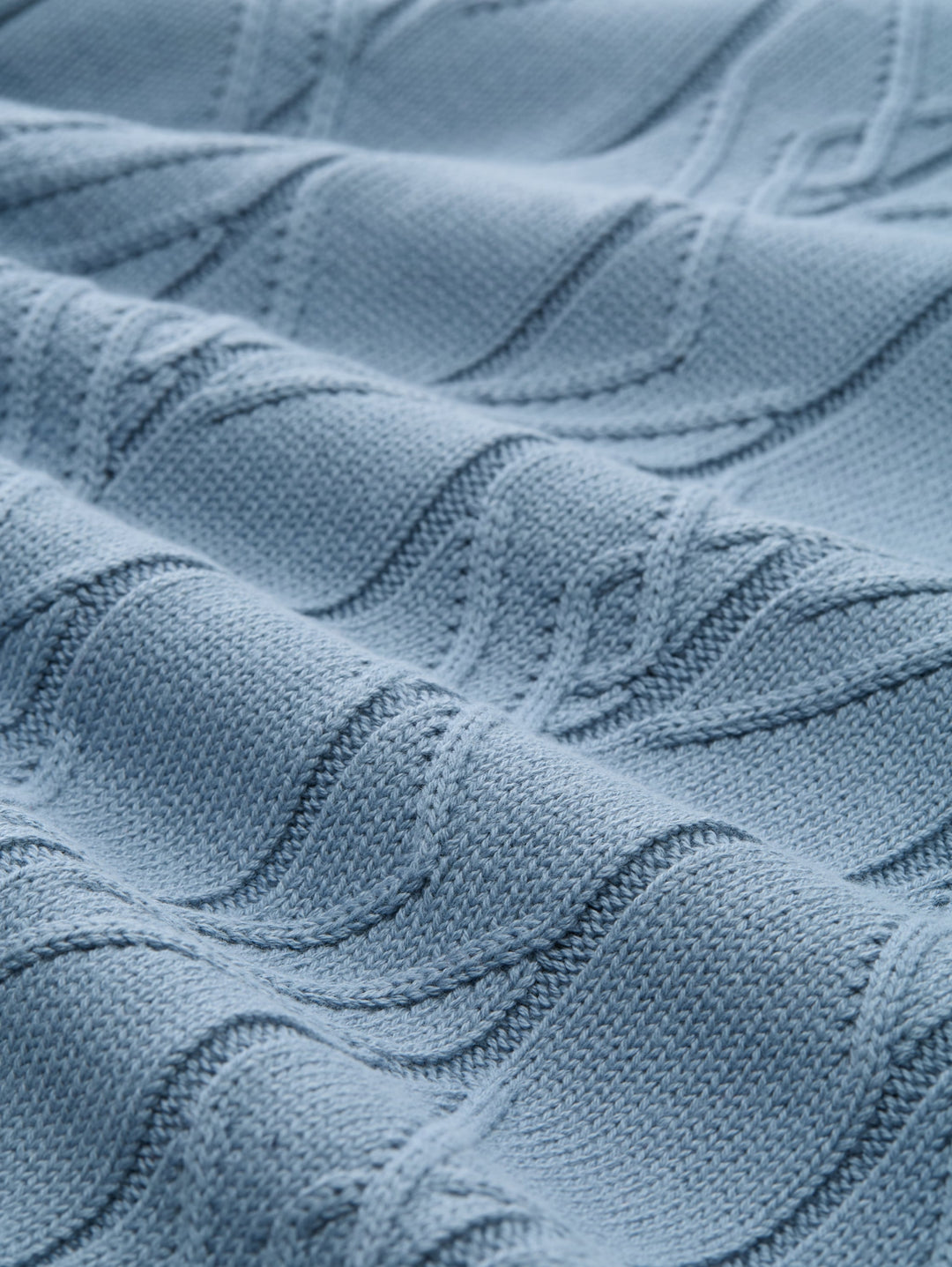 cable knit crew neck pullover, faded denim blue 28800 Bild 2