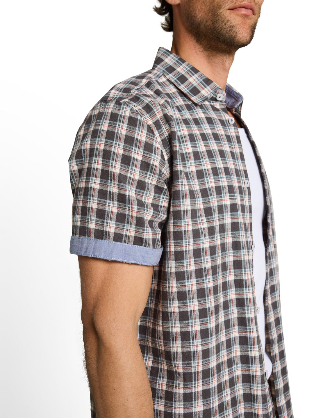 checked shirt, grey white check 39689 Bild 5