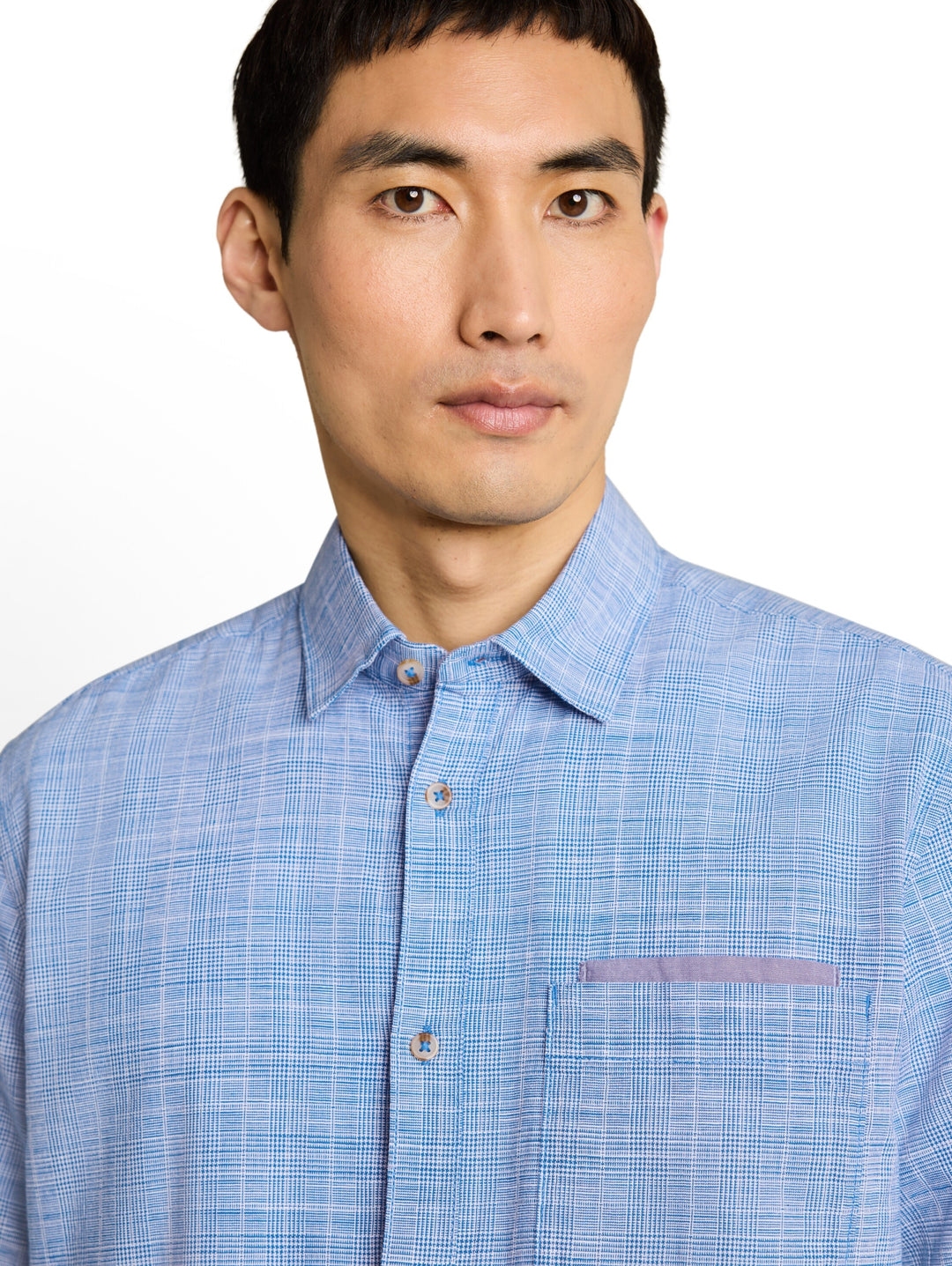 checked slubyarn shirt, surf blue check 40510 Bild 12