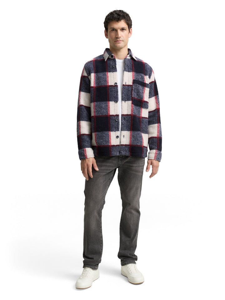 checked teddy overshirt, blue big check 38950 Bild 3