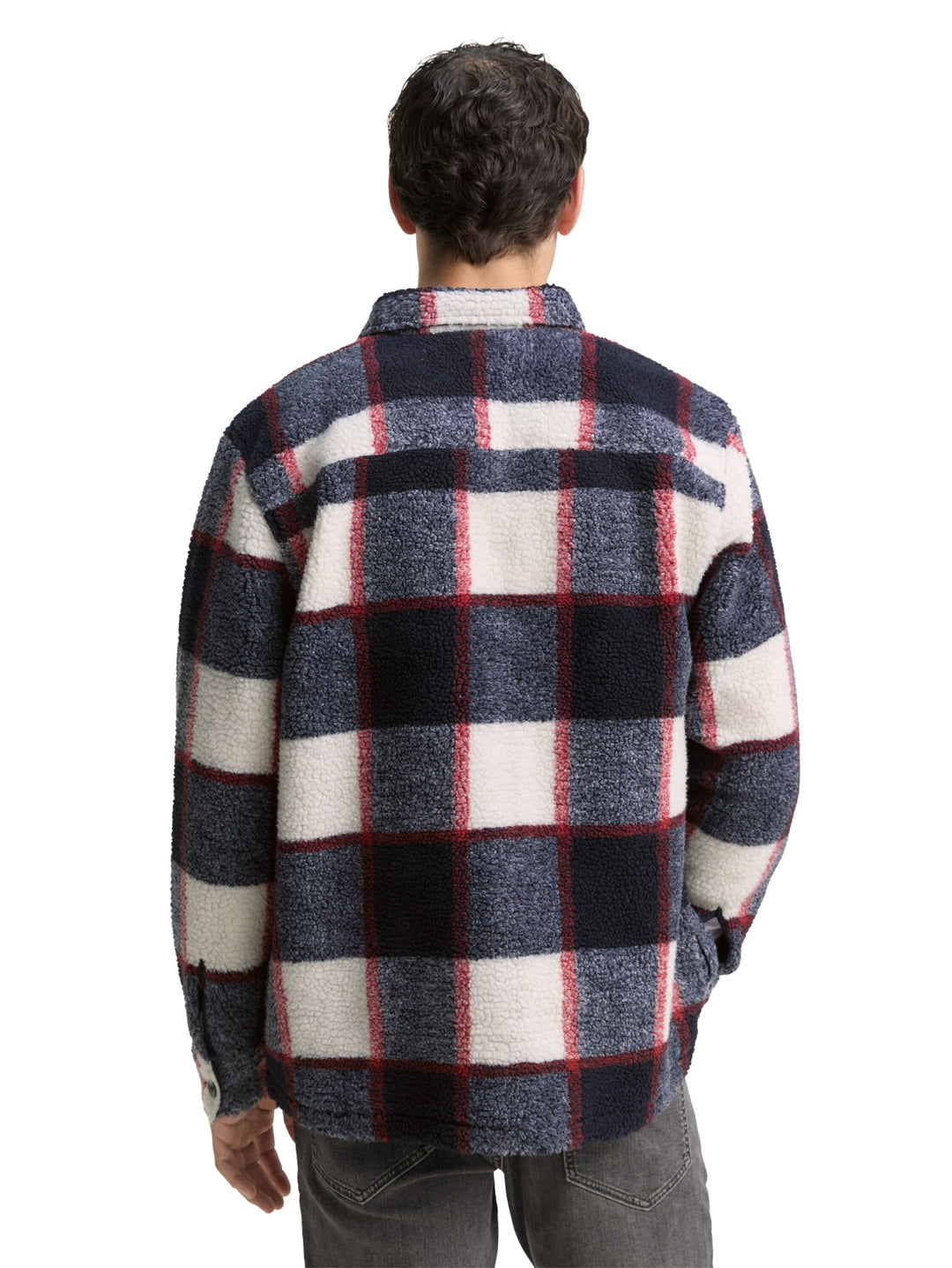 checked teddy overshirt, blue big check 38950 Bild 4