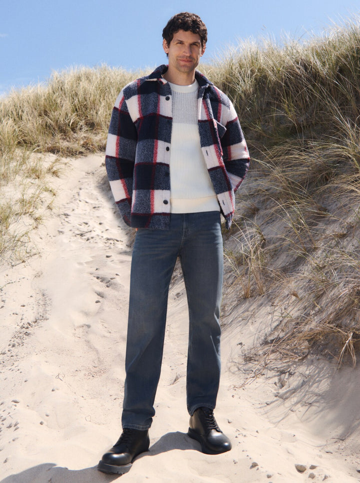 checked teddy overshirt, blue big check 38950 Bild 4