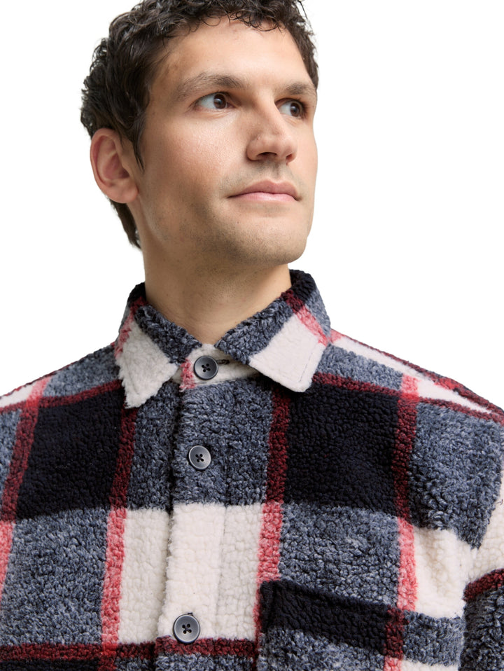 checked teddy overshirt, blue big check 38950 Bild 5