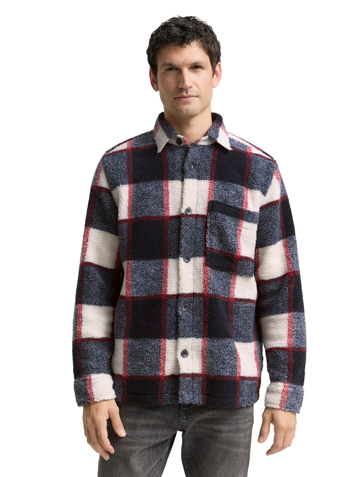 checked teddy overshirt, blue big check 38950 Bild 7