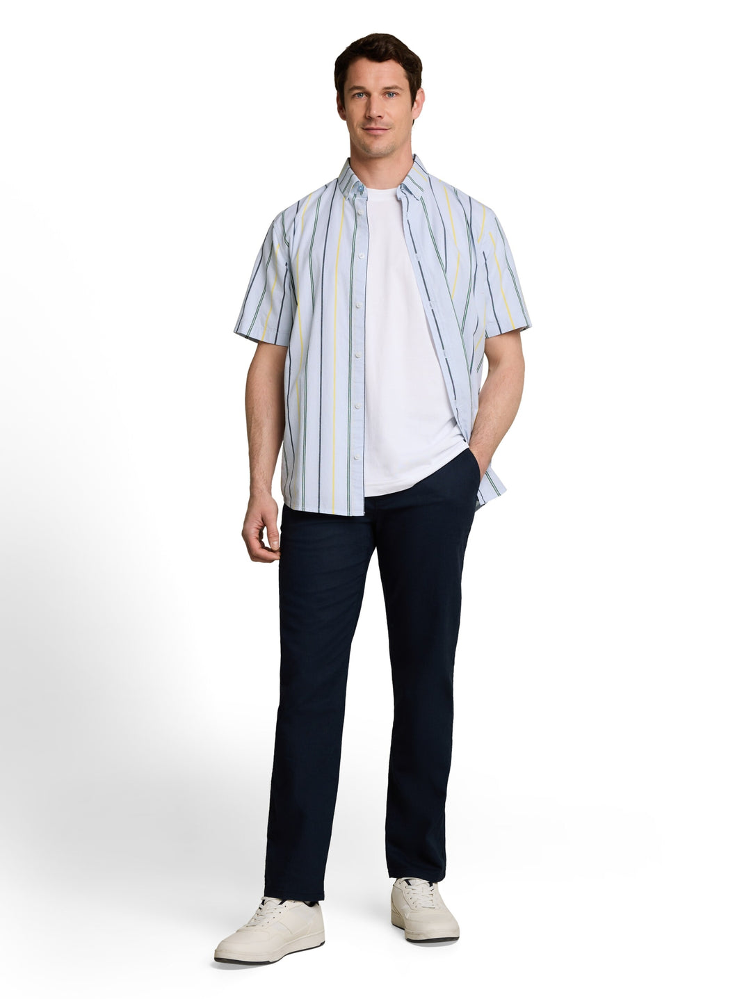 colorful striped oxford shirt, light blue irregular stripe 40212 Bild 3